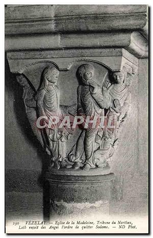 Bild des Verkufers fr Carte Postale Ancienne Vezelay Eglise de la Madeleine Tribune du Narthex Loth recoit des Anges l'Ordre de quitter Solome zum Verkauf von CPAPHIL