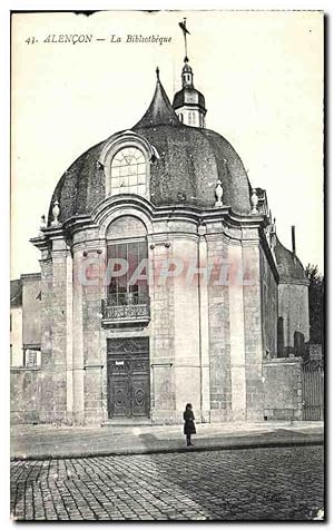 Carte Postale Ancienne Alencon La Bibliotheque