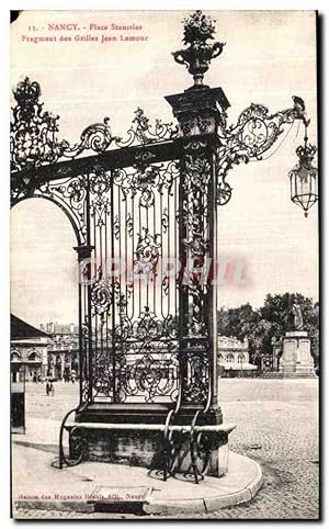 Bild des Verkufers fr Carte Postale Ancienne Nancy Place Stanislas Fragment des grilles Jean Lamour zum Verkauf von CPAPHIL