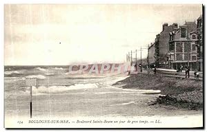 Bild des Verkufers fr Carte Postale Ancienne Boulogne Sur Mer Boulevard Sainte Beuve un jour de gros temps zum Verkauf von CPAPHIL