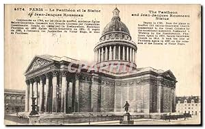 Seller image for Carte Postale Ancienne Paris Le Pantheon et La Statue de Jean Jacques Rousseau for sale by CPAPHIL