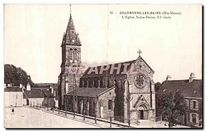 Carte Postale Ancienne Bourbonne les Bains La Place de l'Eglise Notre Dame