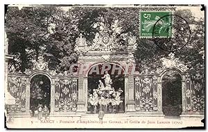 Carte Postale Ancienne Nancy Fontaine d'Amphitrite et grille Jean Lmour