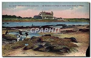 Bild des Verkufers fr Carte Postale Ancienne Saint Brevin l'Ocean Les Rochers et la Plage a Mare devant le Casino Enfants zum Verkauf von CPAPHIL