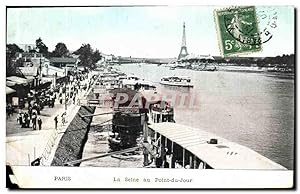 Seller image for Carte Postale Ancienne Paris La Seine au Point Du jour Tour Eiffel Peniches for sale by CPAPHIL