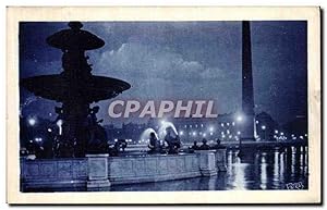 Bild des Verkufers fr Carte Postale Ancienne Paris La Nuit Paris by Night Place de la Concorde zum Verkauf von CPAPHIL