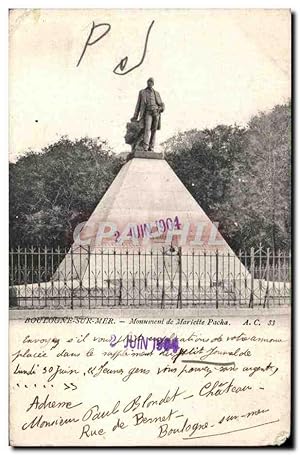 Bild des Verkufers fr Carte Postale Ancienne Boulogne Sur Mer Monument de Mariette Pacha zum Verkauf von CPAPHIL