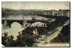 Carte Postale Ancienne Lyon Ponts et Quais du Rhone