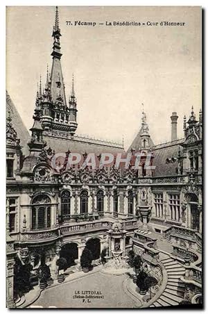 Carte Postale Ancienne Fecamp La Benedictine Cour D'Honneur