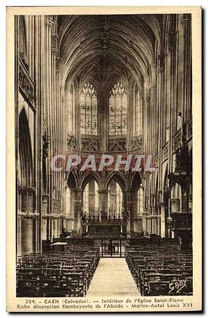 Image du vendeur pour Carte Postale Ancienne Caen Intrieur de l'Eglise Saint Pierre Riche dcoration flamboyante de l'abside Maitre Autel Louis XVI mis en vente par CPAPHIL