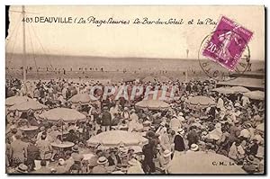 Bild des Verkufers fr Carte Postale Ancienne Deauville La Plage Fleurie le bar du soleil et la plage zum Verkauf von CPAPHIL