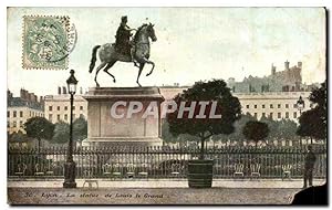 Carte Postale Ancienne Lyon La statue de Louis le Grand