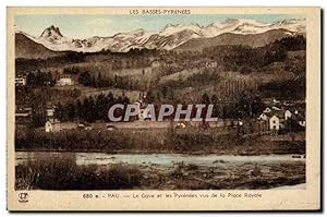 Bild des Verkufers fr Carte Postale Ancienne Pau Le Gave Et Les Pyrenees Vus De La Place Royale zum Verkauf von CPAPHIL