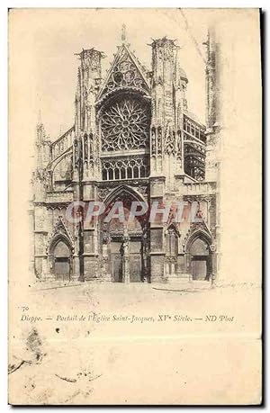 Bild des Verkufers fr Carte Postale Ancienne Dieppe Portail de l'Eglise Saint Jacques zum Verkauf von CPAPHIL