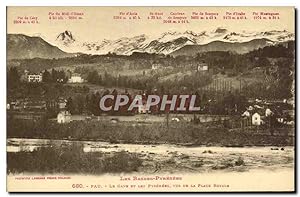 Carte Postale Ancienne Pau Le Gave Et Les Pyrenees vue De La Place Royale