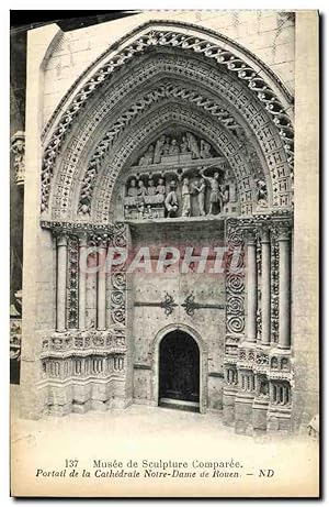 Carte Postale Ancienne Musee de Sculpture Comparee Portail de la Cathédrale Notre Dame de Rouen