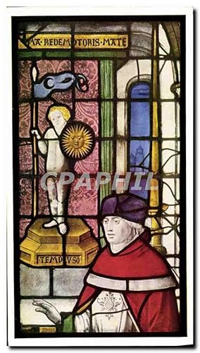 Imagen del vendedor de Carte Postale Moderne King's college chapel Cambridge Detail from window II the high priest of the temple of the sun a la venta por CPAPHIL