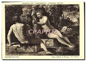 Imagen del vendedor de Carte Postale Ancienne Mostra Del Tintoretto Venezia Adamo ed Eva a la venta por CPAPHIL