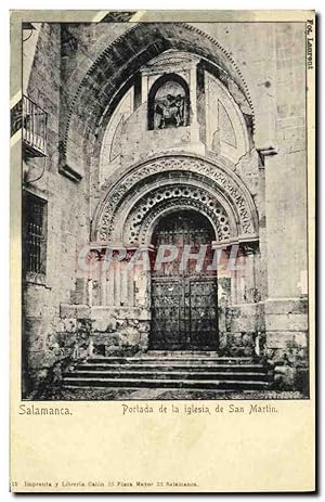 Carte Postale Ancienne Salamanca Portada de la Iglesia de san Martin