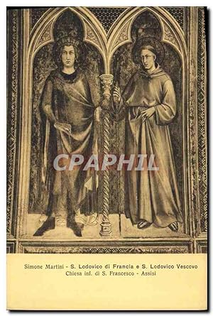 Image du vendeur pour Carte Postale Ancienne Francesco Assisi Simone Martini Lodovico di Francia mis en vente par CPAPHIL