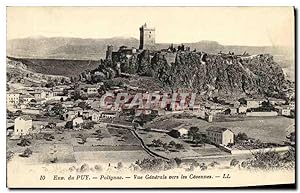 Carte Postale Ancienne Env du Puy Polignac vue générale prise des Cevennes
