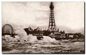 Carte Postale Ancienne Storm at Blackpool