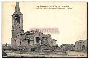 Carte Postale Ancienne Militaria Clezentaine Théâtre d'un Violent combat L'Eglise