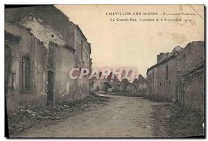 Carte Postale Ancienne Militaria Chatillon Sur Morin Environs d'Esternay La grande rue