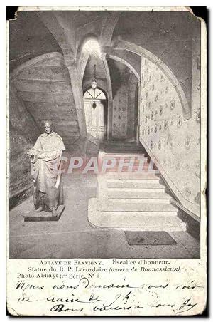 Seller image for Carte Postale Ancienne Abbaye de Flavigny Escalier d'honneur Statue du R P Lacordaire for sale by CPAPHIL