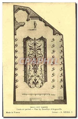 Image du vendeur pour Carte Postale Ancienne Small City Garden Louis XV period Plan by Dezallier d'Argenville mis en vente par CPAPHIL