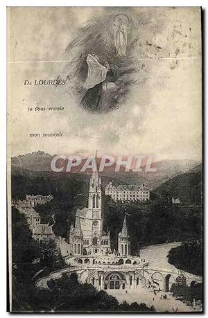 Seller image for Carte Postale Ancienne De Lourdes je vous envoie mon souvenir for sale by CPAPHIL