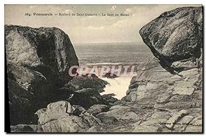 Carte Postale Ancienne Penmarch Rochers de Saint Guenole Le Saut du Moine