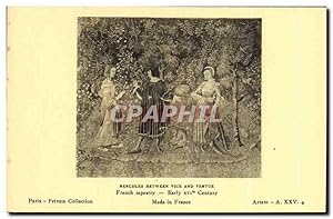 Image du vendeur pour Carte Postale Ancienne Hercules Between Vice and Vertue French tapestry Early XVl th Century Paris Priavte Collection mis en vente par CPAPHIL