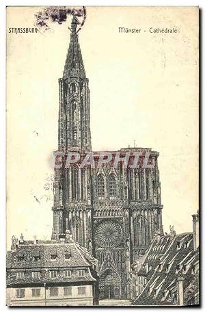Carte Postale Ancienne Strassburg Munster Cathédrale