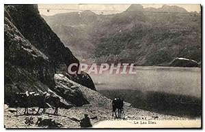 Carte Postale Ancienne Bagneres de Bigorre Excursions au lac Bleu Le Lac bleu