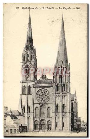 Carte Postale Ancienne Cathédrale de Chartres Façade