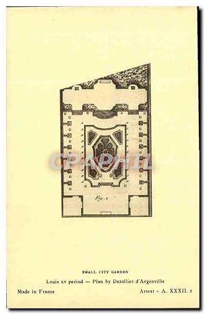 Image du vendeur pour Carte Postale Ancienne Small City Garden Louis XV period Plan by Dezallier d'Argenville mis en vente par CPAPHIL