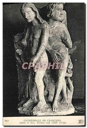 Bild des Verkufers fr Carte Postale Ancienne Cathdrale de Chartres Adam et Eve zum Verkauf von CPAPHIL
