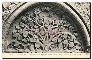 Image du vendeur pour Carte Postale Ancienne Cathdrale de Chartres Decoration du Tympan d'une Fenetre d'une maison du 13eme mis en vente par CPAPHIL