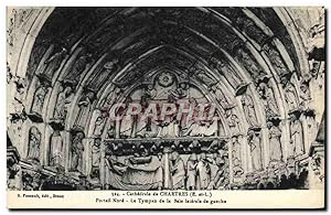 Bild des Verkufers fr Carte Postale Ancienne Chartres Cathdrale de Portall Nord Le Tympan de la Baie laterale de gauche zum Verkauf von CPAPHIL
