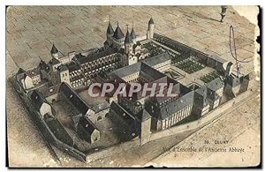 Carte Postale Ancienne Cluny vue d'Ensemble de l'Ancienne Abbaye