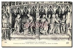 Carte Postale Ancienne Cathédrale de Chartres Pourtour du Choeur Agonie de Jesus Le baiser de Judas