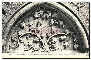 Image du vendeur pour Carte Postale Ancienne Chartres Decoration du Tympan d'Une Fenetre d'une Maison du 13eme mis en vente par CPAPHIL