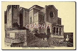 Carte Postale Ancienne Chabeuil L'Eglise sortie de Messe