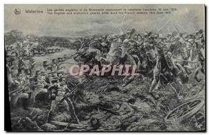 Carte Postale Ancienne Waterloo Les gardes anglaises et de Brunswick repoussent la cavalerie fran...