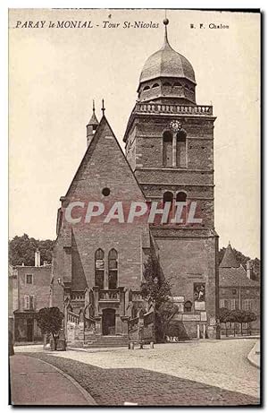 Carte Postale Ancienne Paray le Monial Tour St Nicolas