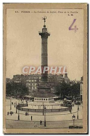 Seller image for Carte Postale Ancienne Paris La Colonne de Juillet Place de la Bastille for sale by CPAPHIL