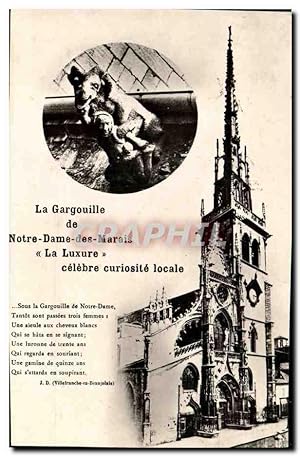Carte Postale Ancienne La Gargouille de Notre Dame des Marais La Luxure celebre courisite locale