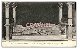Bild des Verkufers fr Carte Postale Ancienne Abbaye De Saint Denis Tombeau de Philippe III et d'Isabelle d'Aragon zum Verkauf von CPAPHIL