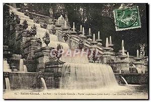 Carte Postale Ancienne St Cloud Le Parc Grandes Eaux La Grande Cascade Partie superieure Les gran...